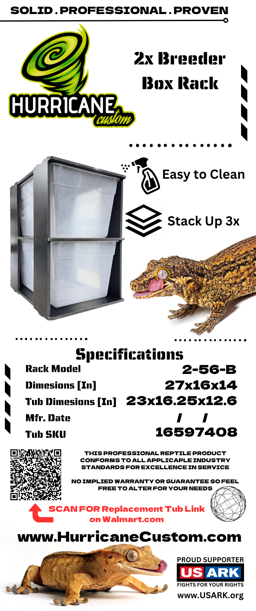 256B - 56qt Breeder Box Rack - 2 Tubs