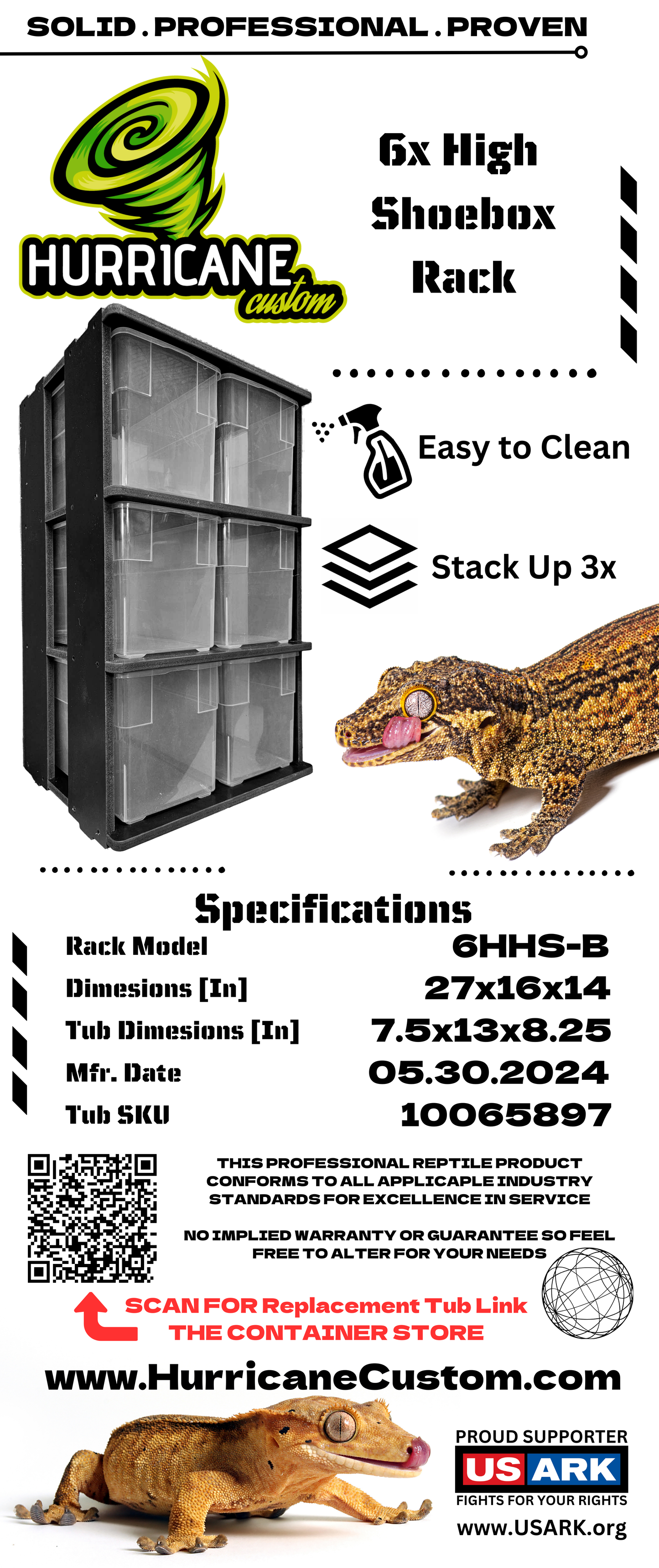 HHS6 - High Shoebox Rack - 6 Tubs
